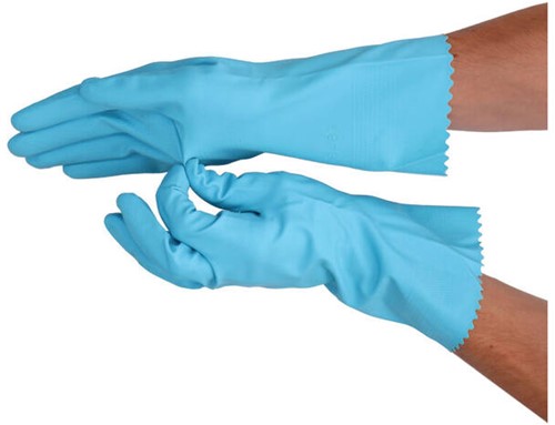 Handschoen Huishoud rubber blauw XL food approve #