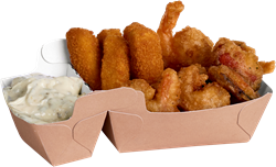 Bakje bruin/wit karton 90+25x68x35mm P2P - A7+1