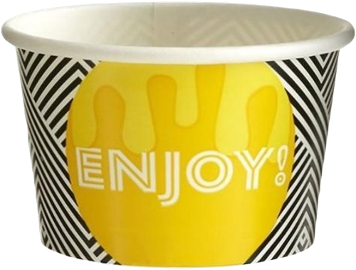 IJsbeker 100cc 4oz Enjoy geel