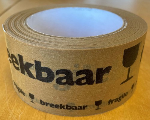Papieren tape bruin 50mm/50meter P2P Breekbaar 