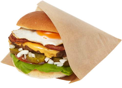Hamburgerzak 15x15cm 2 zijden open bruin