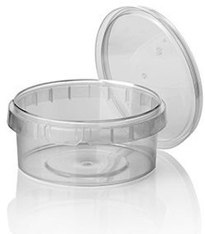 Bak pp spuitgiet 118mm rond 300ml+deksel TE - ø115