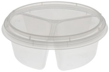 Bakje pet 3-vaks helder rond 125mm