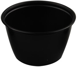 Sauscups 100/100 rond pp 100cc 70,3mm zwart