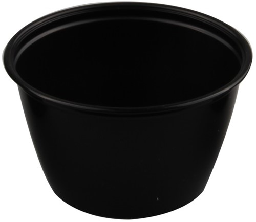 Sauscups 100/100 rond pp 100cc 70,3mm zwart