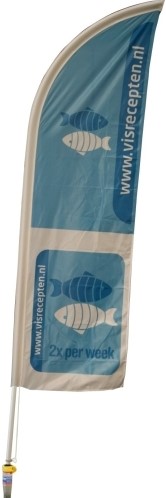 Beachvlag Vis 2x 230x60 cm $
