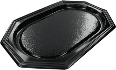 Cateringschaal ps 8 hoek 35cm zwart