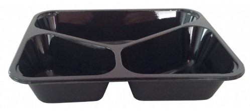 Bak cpet 226x177x45mm 3 vaks zwart 2218 H