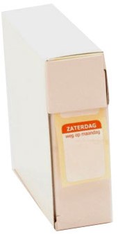 Daglabel etiket Zaterdag