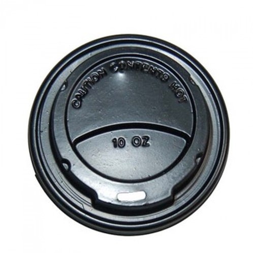 Deksel ps zwart tbv 10oz / rond 89,5 mm