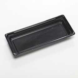 Fancy tray 212x91x22mm apet zwart S9331.12
