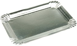 Gevoerd schaaltje 12x18cm alu - zilver