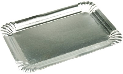 Gevoerd schaaltje 12x18cm alu - zilver