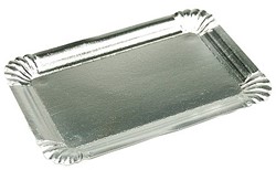 Gevoerd schaaltje 18x26cm alu - zilver