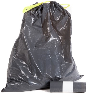 Ldpe afvalzak Grijs 65x75+5cm+treklint R20x10 - T50