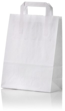 Papieren draagtas 22+11x27cm wit KL