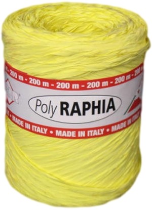 Raffia(poly) 15mm - 200m geel #