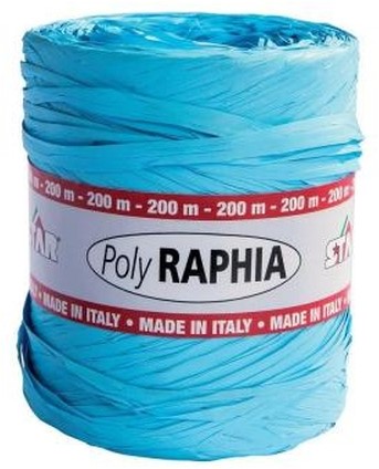 Raffia(poly) 15mm 200m - Licht Blauw