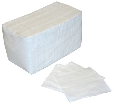 Servetten 33x33cm 1 laags wit krimp @100